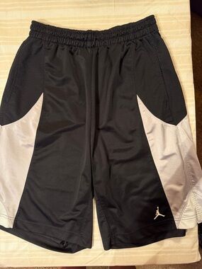 Jordan Black and Gray Athletic Basketball Shorts with Jumpman